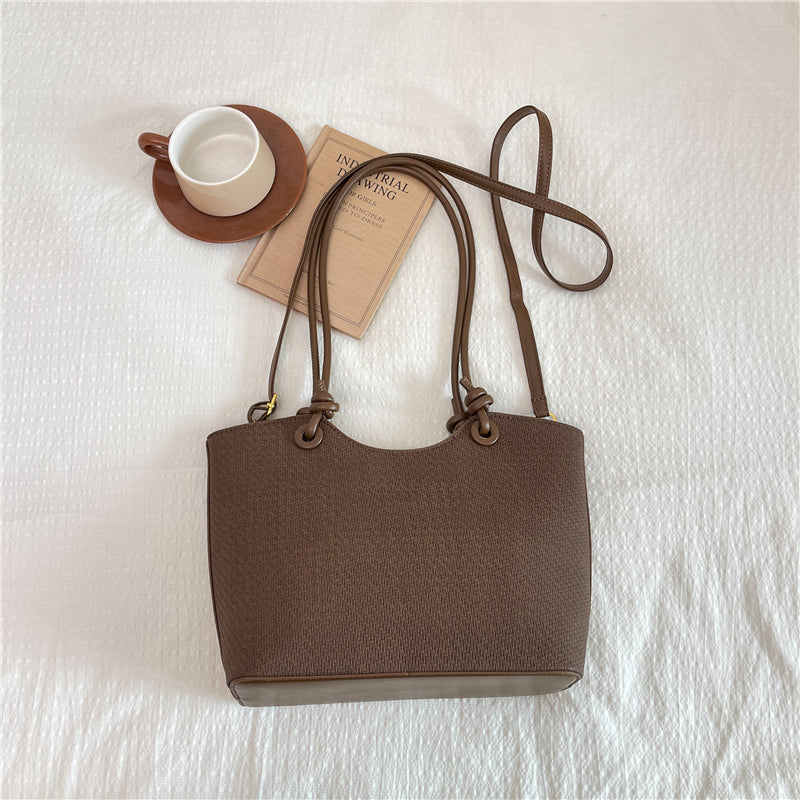 Modern Chic All-Season PU/Artificial Leather/Microfiber Leather Women's Handbags Tote Bags | Color: Coffee | Image 3