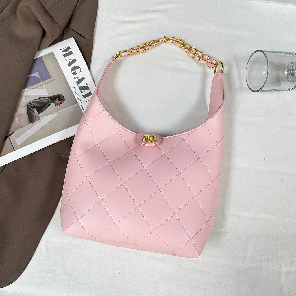 Modern Chic All-Season PU/Artificial Leather/Microfiber Leather Women's Handbags Tote Bags | Color: Pink | Image 3