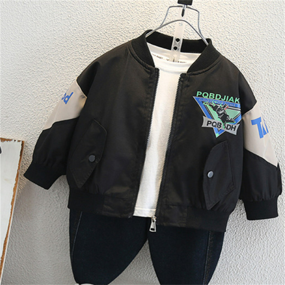 Modern Chic All-Season Casual Sporty Spring Boys' Jacket, Ages 2-11 | Color: Black | Image 3