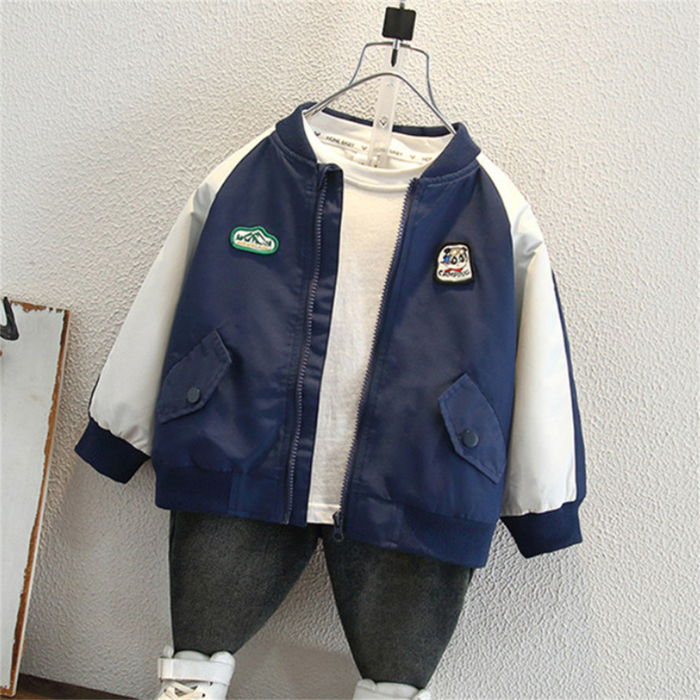 Modern Chic All-Season Trendy Spring Boys' Jacket, Ages 2-11 | Color: Navy | Image 3