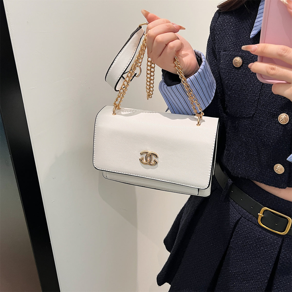 Modern Chic All-Season PU/Artificial Leather/Microfiber Leather Women's Crossbody Bags Other Bags | Color: White | Image 2