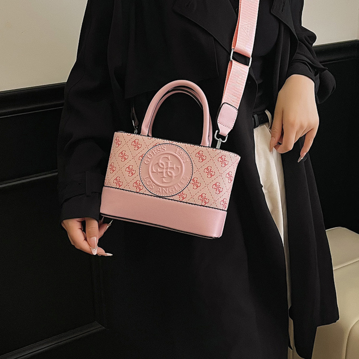 Modern Chic All-Season PU/Artificial Leather/Microfiber Leather, Cloth / Textile Women's Crossbody Bags Other Bags | Color: Pink | Image 2