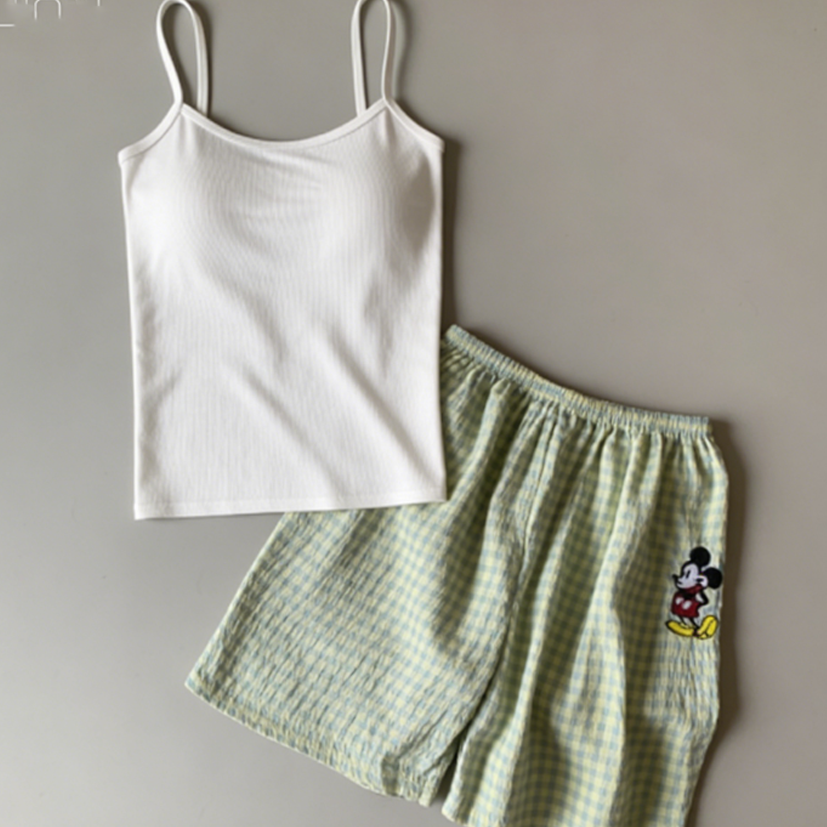 Sweet Feminine Summer 2 Pcs Women 's Sleeveless Sleep Set | Color: Style 2 | Image 2