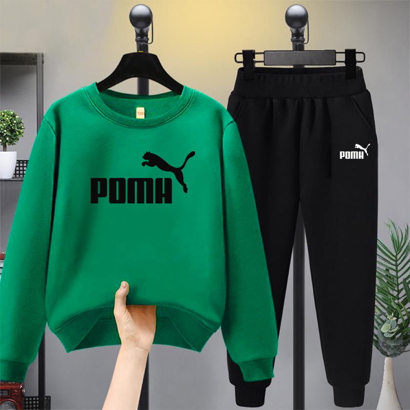 Modern Chic All-Season Minimalist Autumn 2-Piece Boys' Pants Suit, Ages 3-14 | Color: Green | Image 1
