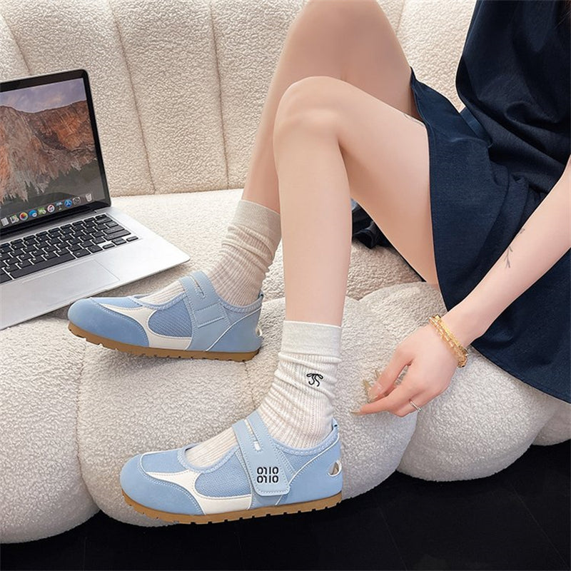 Modern Chic All-Season PU/Artificial Leather/Microfiber Leather, Net Women's Casual Shoes | Color: Blue | Image 3