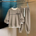 Casual Sporty Autumn 2-Piece Boys' Pants Suit, Ages 4-14 | Color: Khaki | Image 1