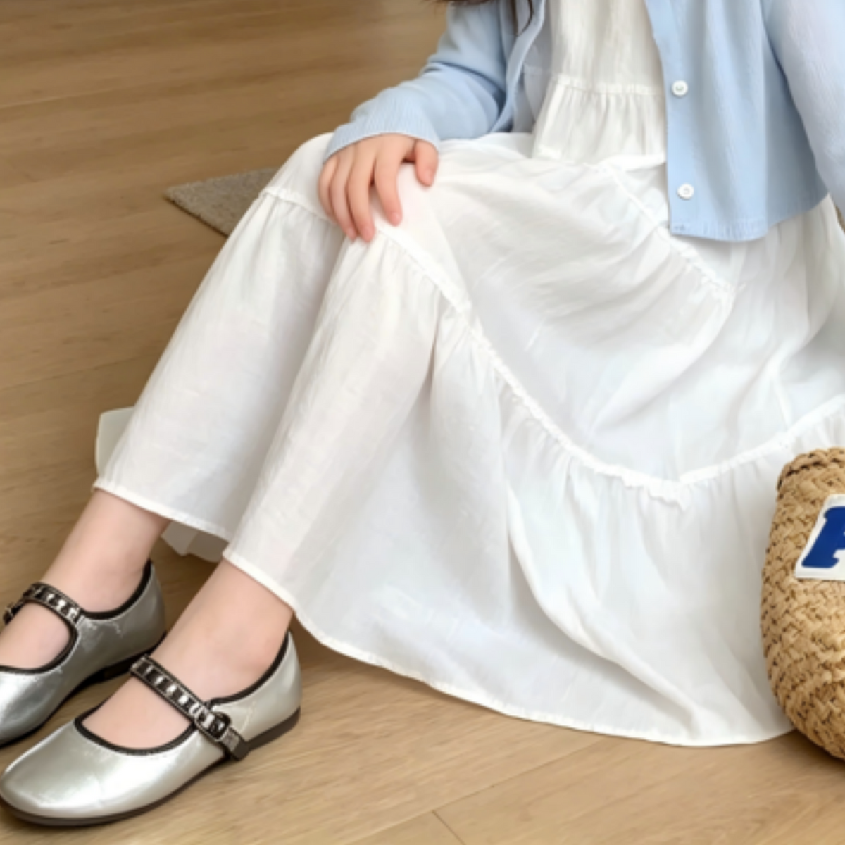 Casual Sporty Spring 2-Piece Girls' Dress Suit, Ages 4-14 | Color: Blue | Image 2