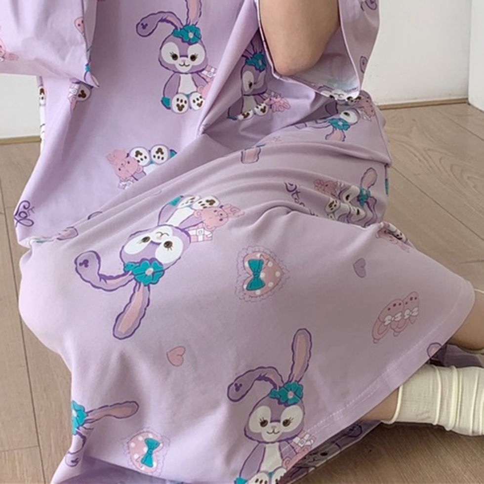 Modern Chic All-Season Sweet Feminine Summer Women 's Short  Sleeve Sleep Dress | Color: Style 4 | Image 3