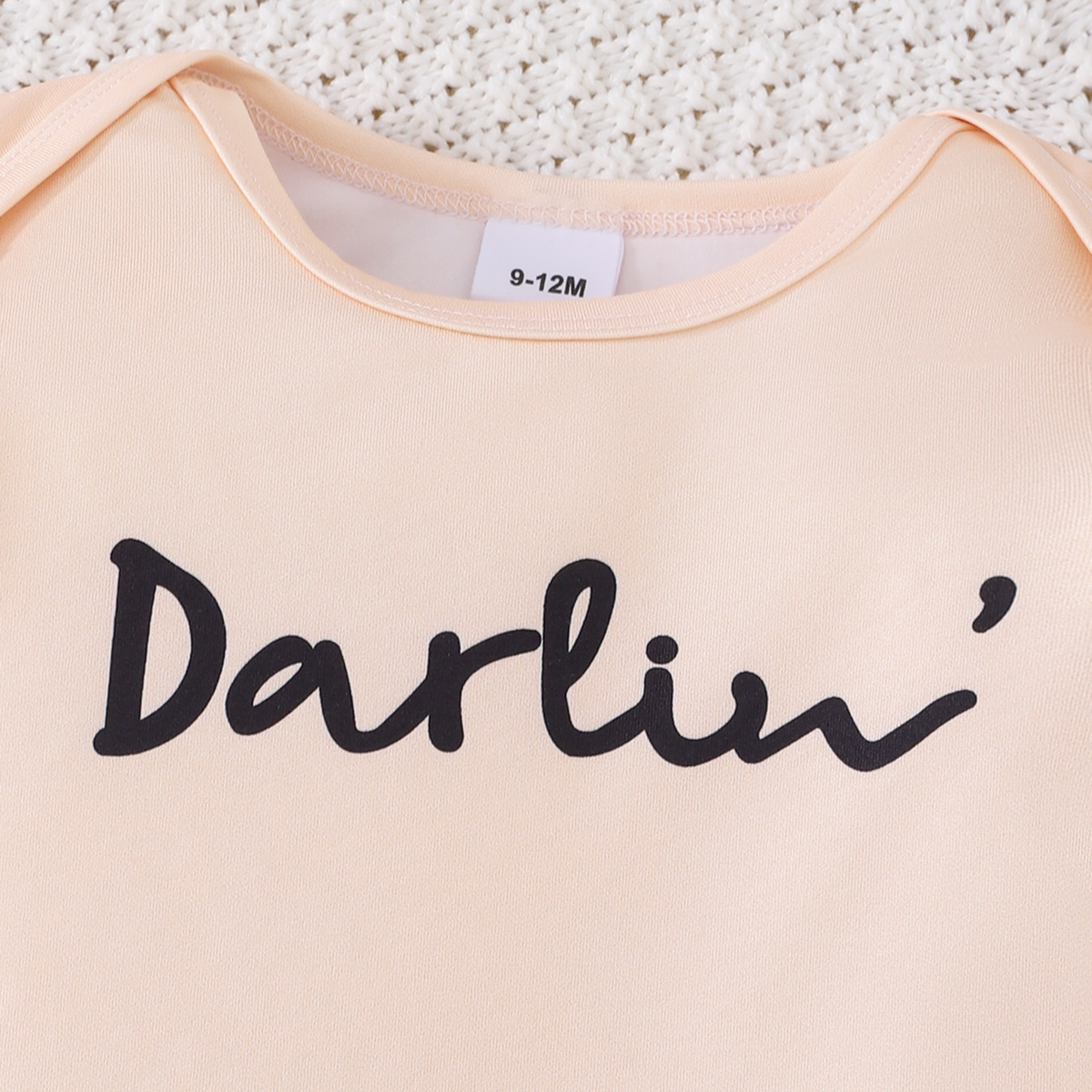 Minimalist Autumn Baby Girls' Pants Suit, Ages 0-12 Months | Color: Apricot | Image 2