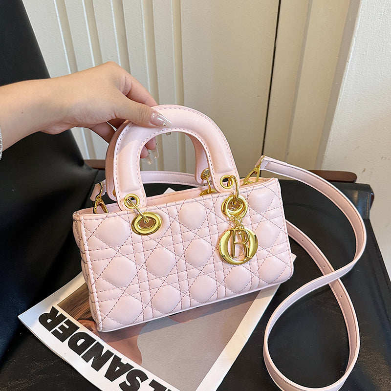 Modern Chic All-Season PU/Artificial Leather/Microfiber Leather, Cloth / Textile Women's Crossbody Bags Box Bags | Color: Pink | Image 1