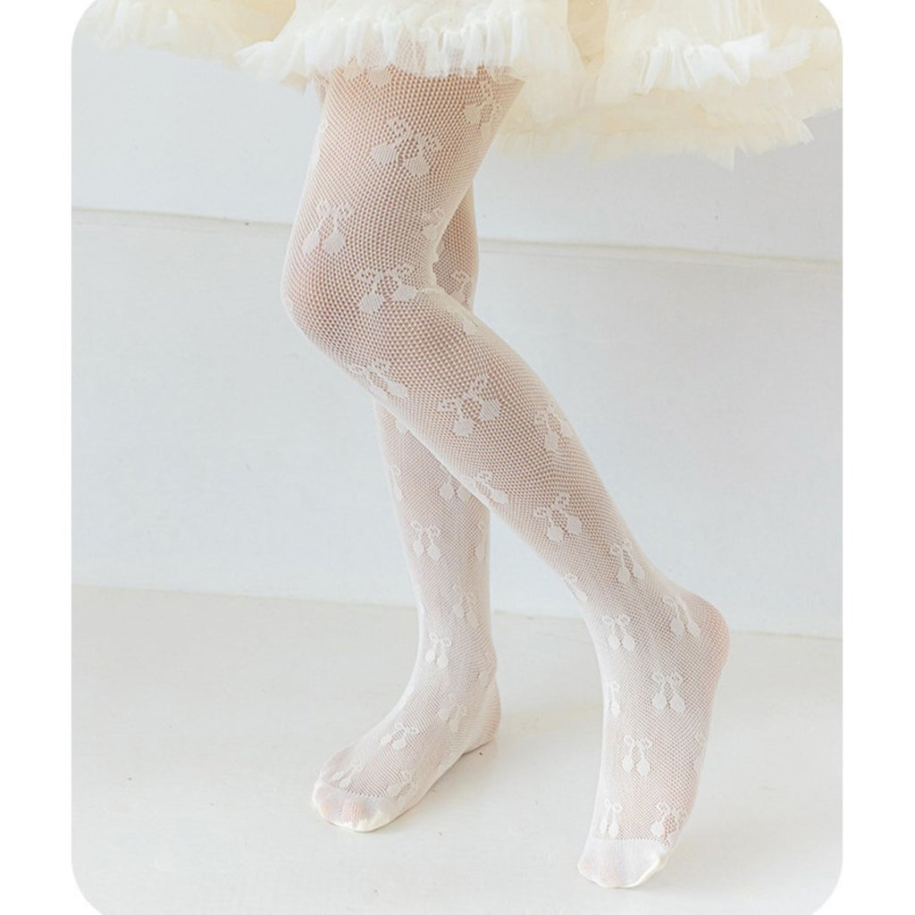 Sweet & Cute Summer Girls' Tights, Ages 5-13 | Color: Beige | Image 2