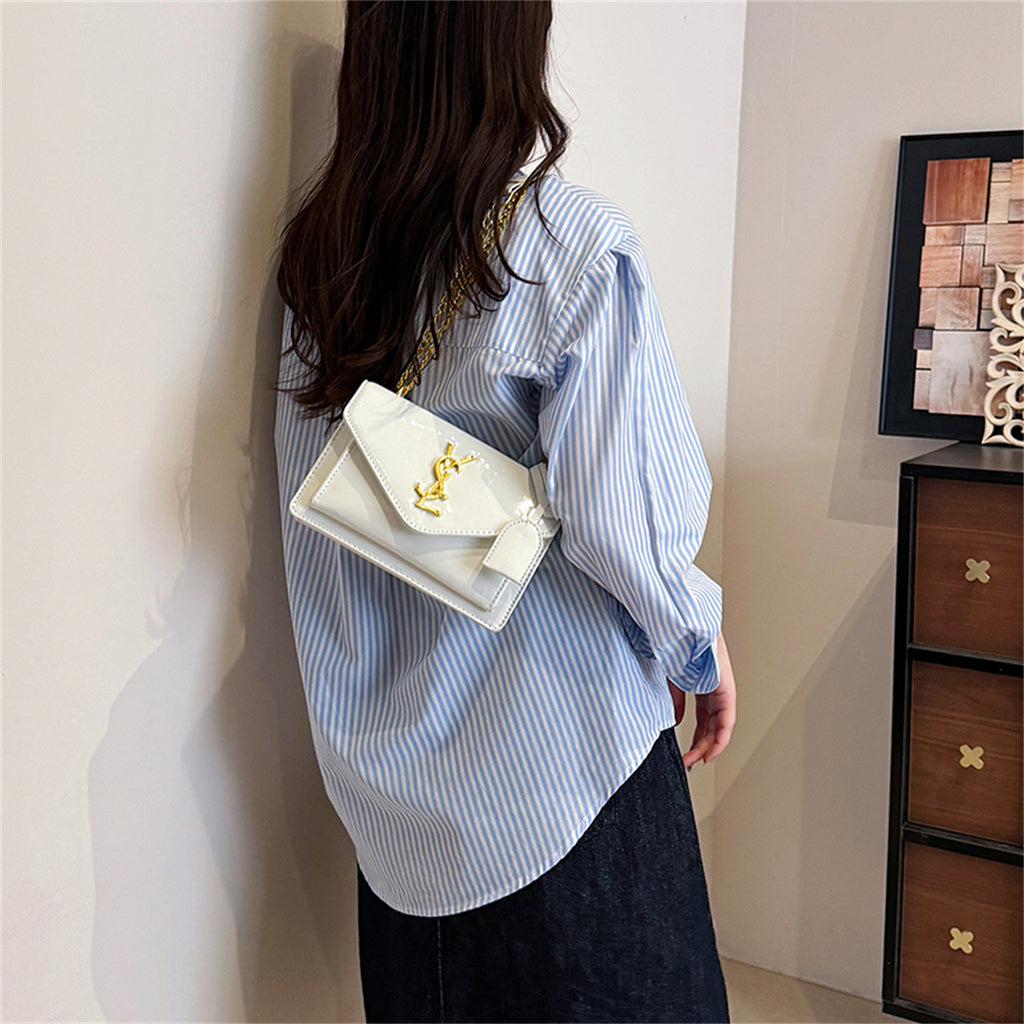 Modern Chic All-Season PU/Artificial Leather/Microfiber Leather, Patent Leather/Glossy Women's Handbags Other Bags | Color: White | Image 1