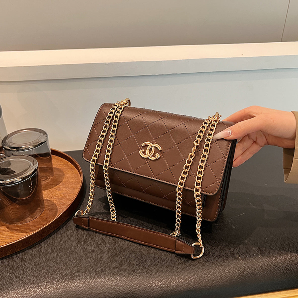 Modern Chic All-Season PU/Artificial Leather/Microfiber Leather Women's Handbags Other Bags | Color: Coffee | Image 2