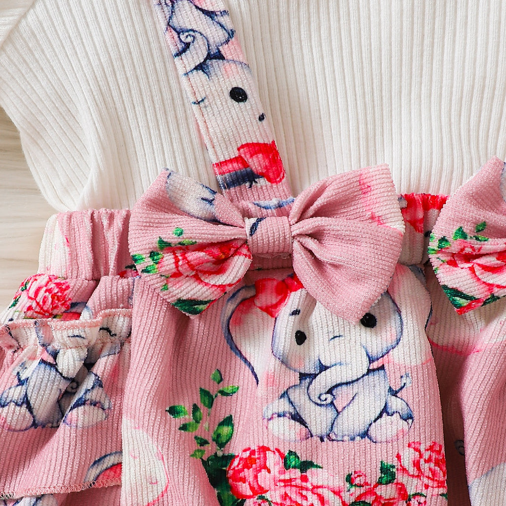 Sweet & Cute Autumn 2-Piece Baby Girls' Bodysuit, Ages 0-6 Months | Color: Pink | Image 2