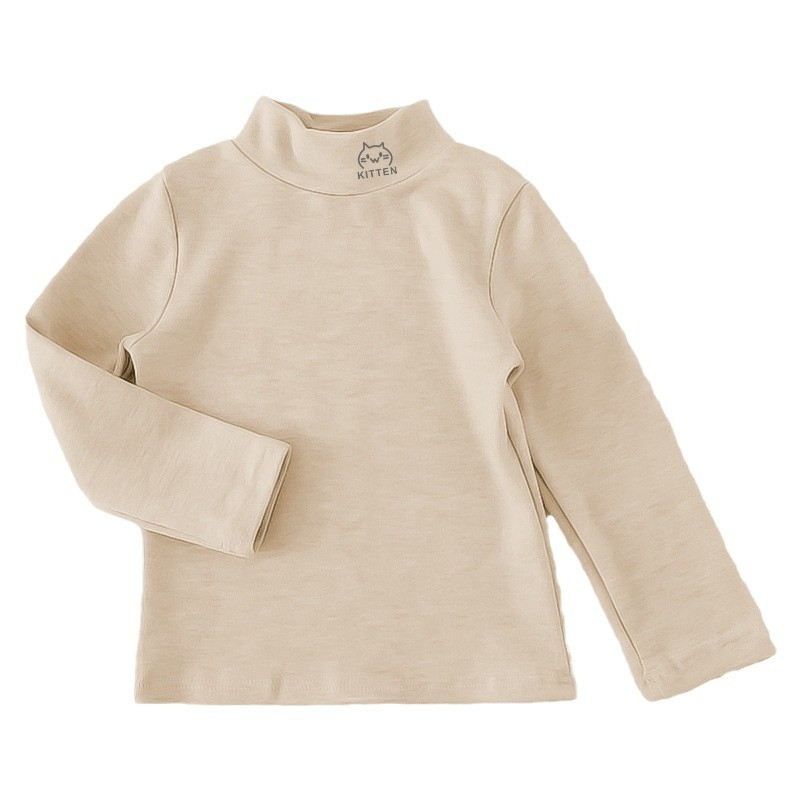 Minimalist Winter Unisex Kids' T-Shirt, Ages 3-14 | Color: Apricot | Image 2