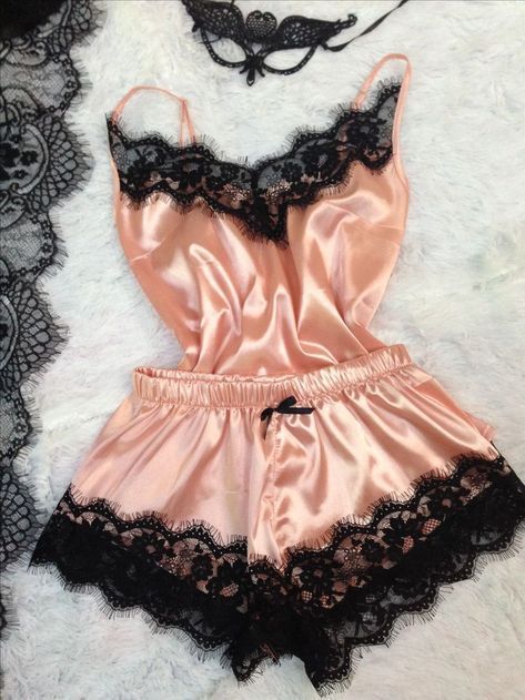 Minimalist Summer 2 Pcs Women 's Sleeveless Night Set | Color: Pink | Image 1