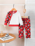Modern Chic All-Season Casual Sporty Autumn 2-Piece Baby Girls' Pants Suit, Ages 0-24 Months | Color: Red | Image 1