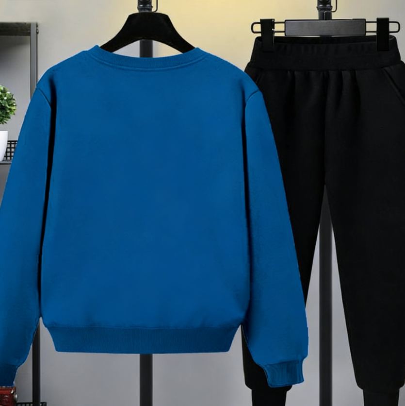 Modern Chic All-Season Minimalist Autumn 2-Piece Boys' Pants Suit, Ages 4-14 | Color: Blue | Image 3