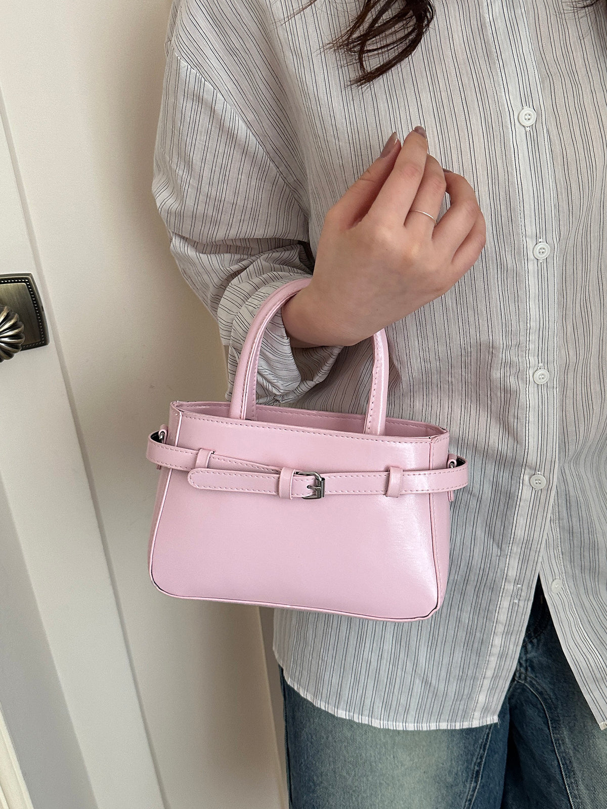 Modern Chic All-Season PU/Artificial Leather/Microfiber Leather Women's Crossbody Bags Box Bags | Color: Pink | Image 1