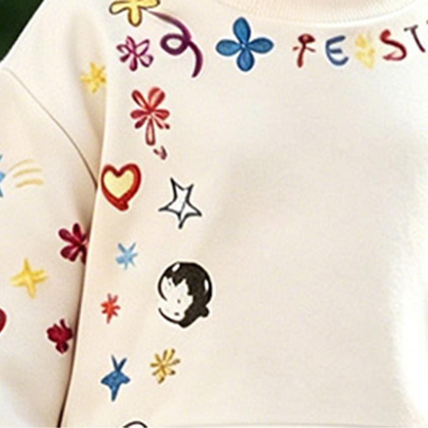 Minimalist Autumn 2-Piece Girls' Pants Suit, Ages 2-9 | Color: Beige | Image 3