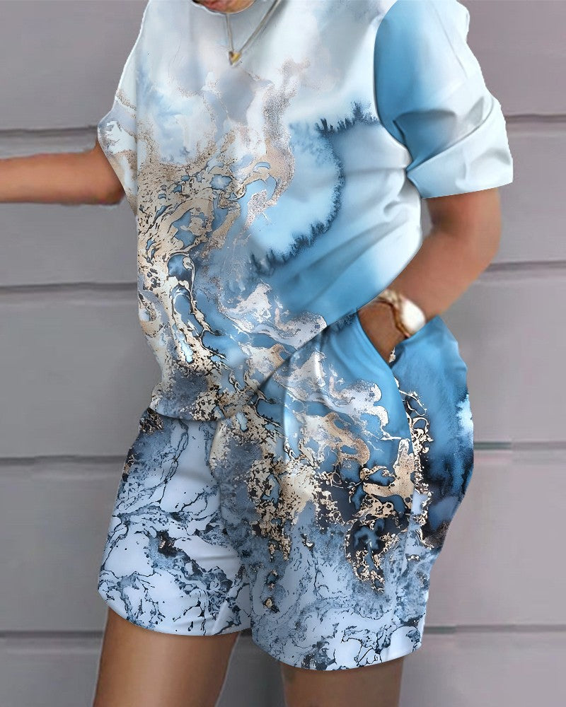 Casual Sporty Summer T-Shirt | Color: Blue | Image 1