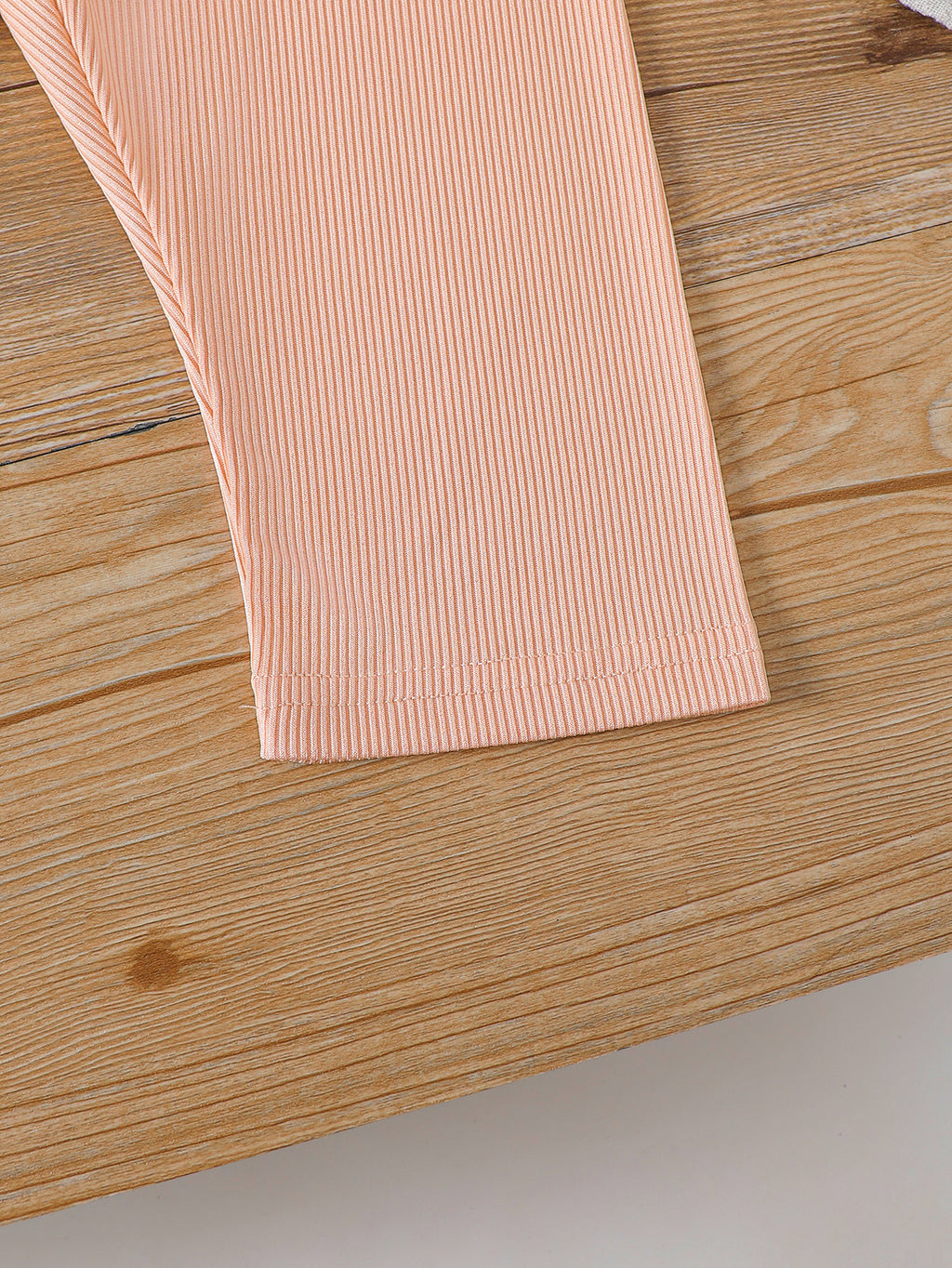 Minimalist Autumn 2-Piece Baby Girls' Pants Suit, Ages 0-24 Months | Color: Champagne | Image 3