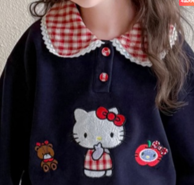 All-Season Sweet & Cute Autumn 2-Piece Girls' Pants Suit, Ages 2-9 | Color: Navy | Image 2
