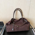 Modern Chic All-Season PU/Artificial Leather/Microfiber Leather, Suede/Oxford/Scrub Women's Shoulder Bags Tote Bags | Color: Coffee | Image 1