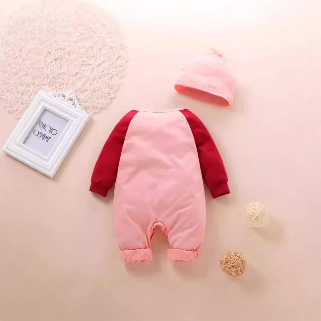 All-Season Sweet & Cute Autumn 2-Piece Baby Girls' Jumpsuit, Ages 1-9 Months | Color: Pink | Image 3