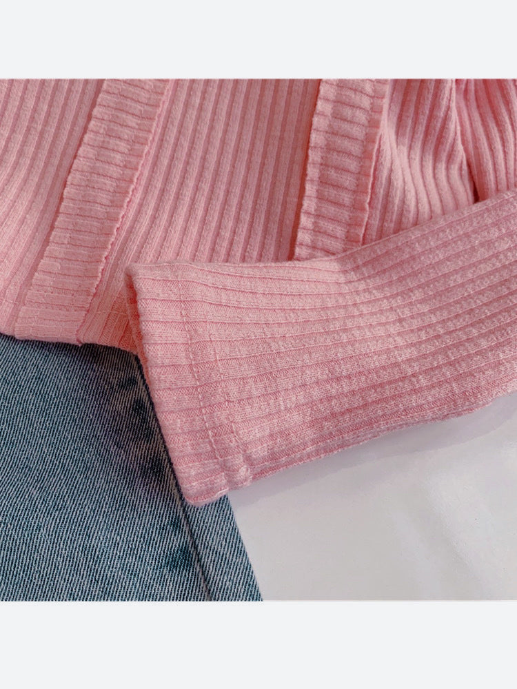 Casual Sporty Autumn 2-Piece Girls' Pants Suit | Color: Pink | Image 2