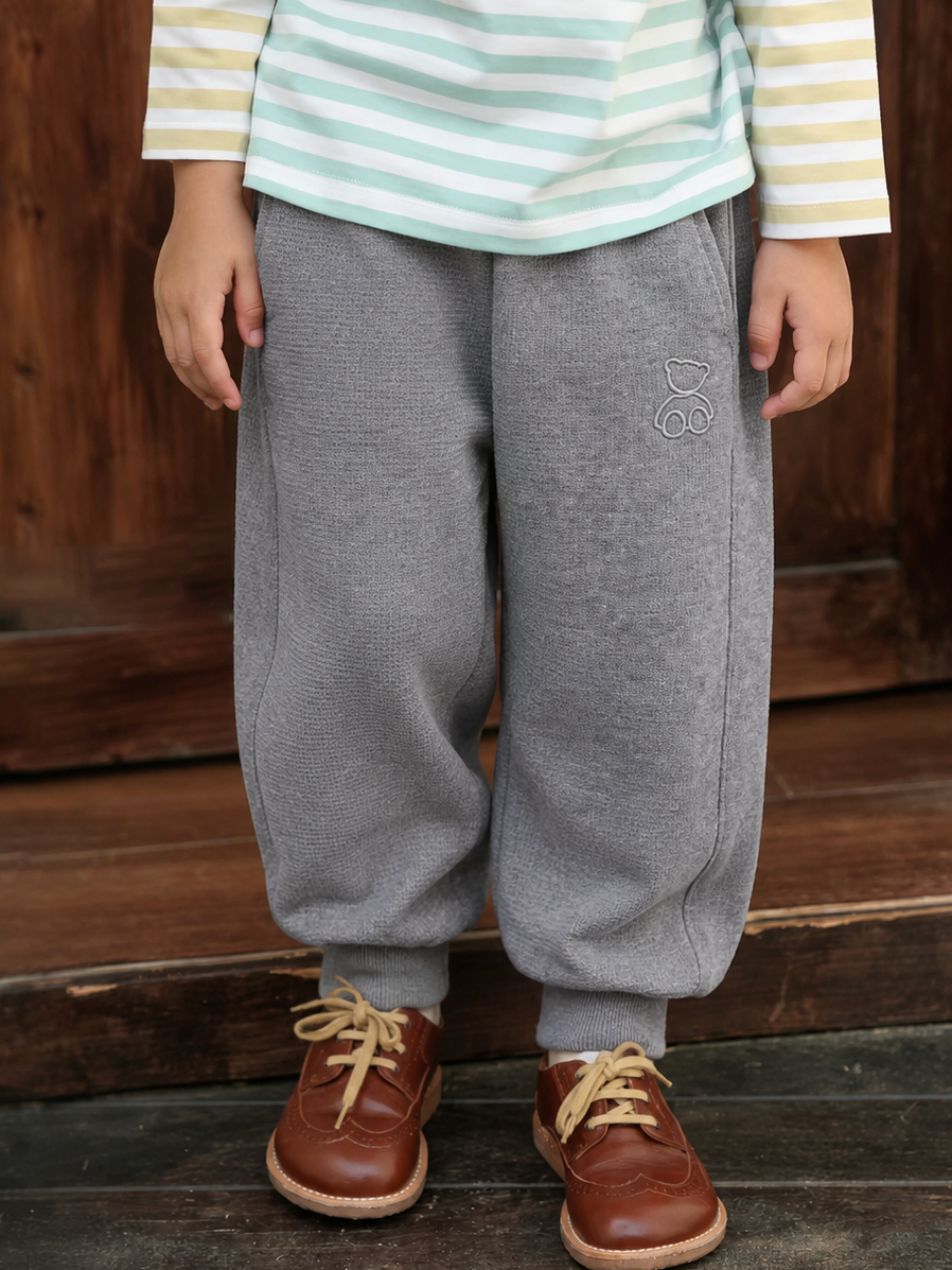 Casual Sporty Autumn Unisex Kids' Casual Pants, Ages 3-13 | Color: Light Grey | Image 1