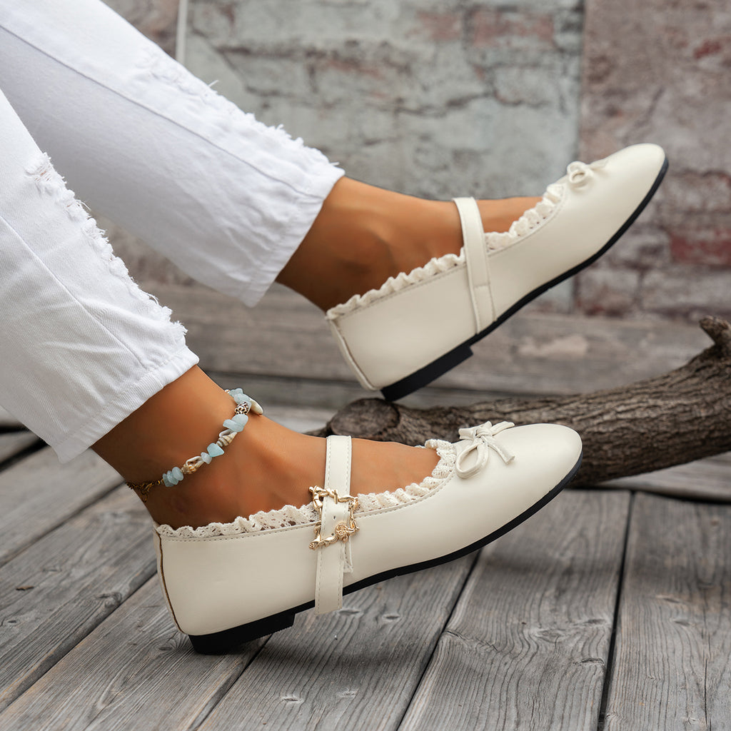 Modern Chic All-Season PU/Artificial Leather/Microfiber Leather Women's Flat Shoes | Color: White | Image 3
