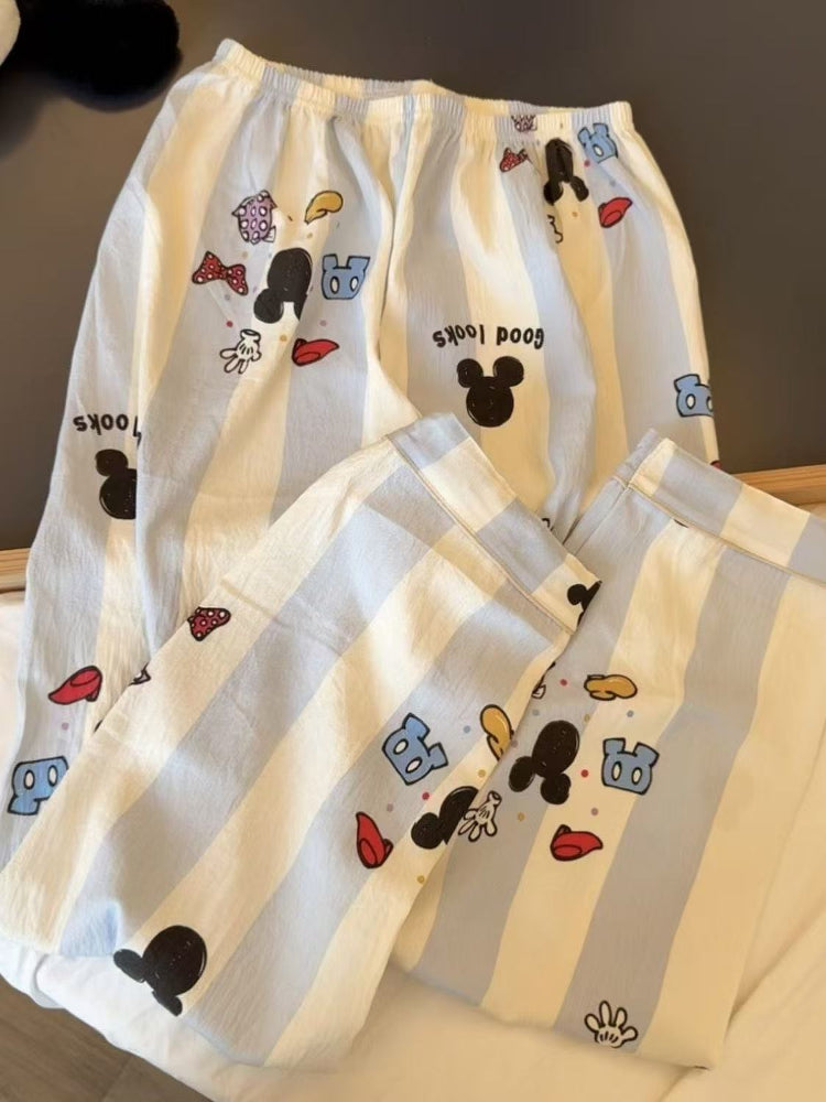 Sweet & Cute All-Season 2 Pcs Women 's Long Sleeve Sleep Set | Color: Light Khaki | Image 3