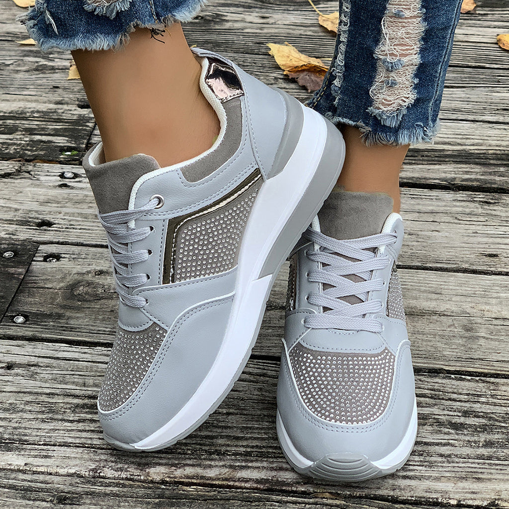Modern Chic All-Season PU/Artificial Leather/Microfiber Leather Women's Casual Shoes | Color: Grey | Image 1