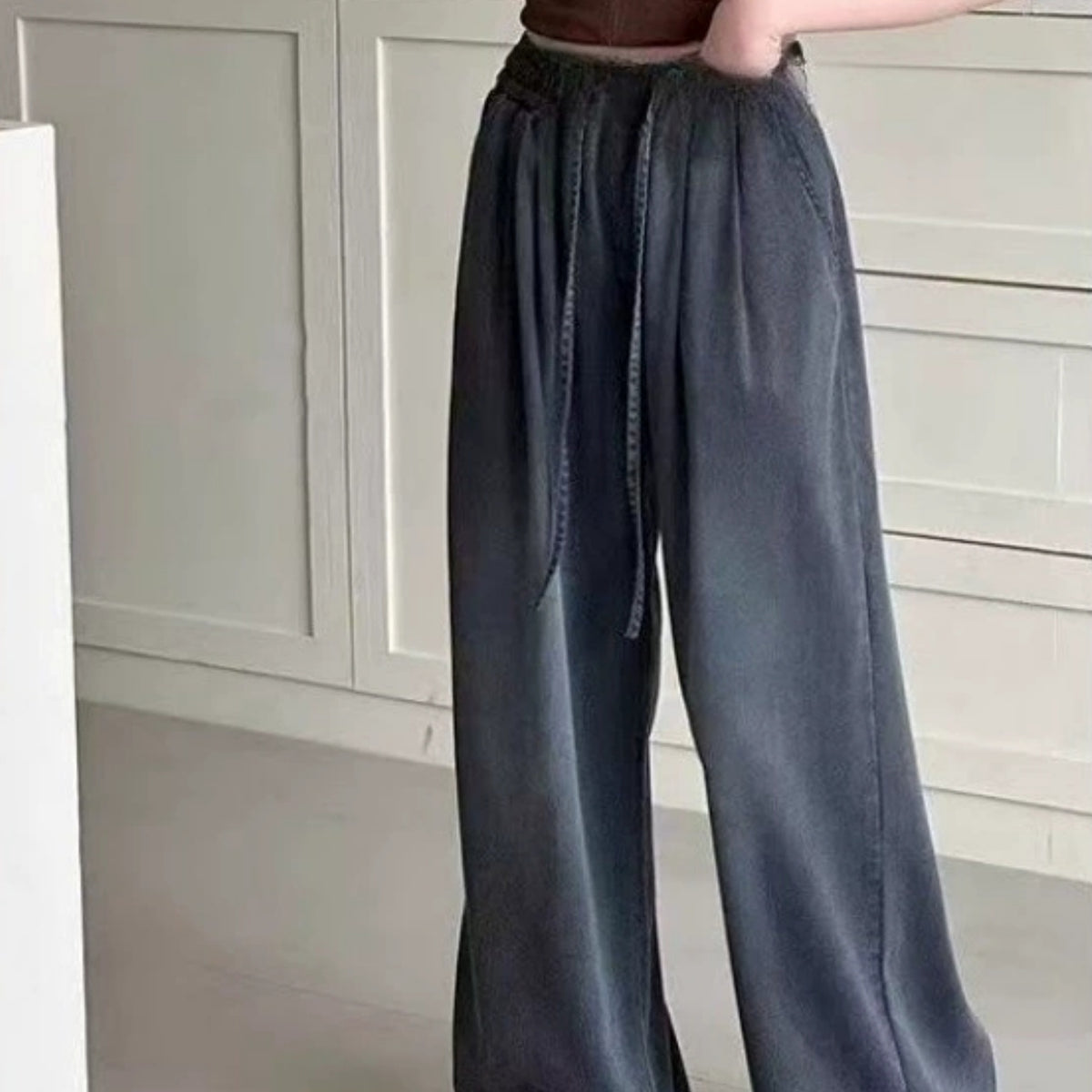 Modern Chic All-Season Casual Sporty Spring Girls' Jeans, Ages 4-13 | Color: Black | Image 2