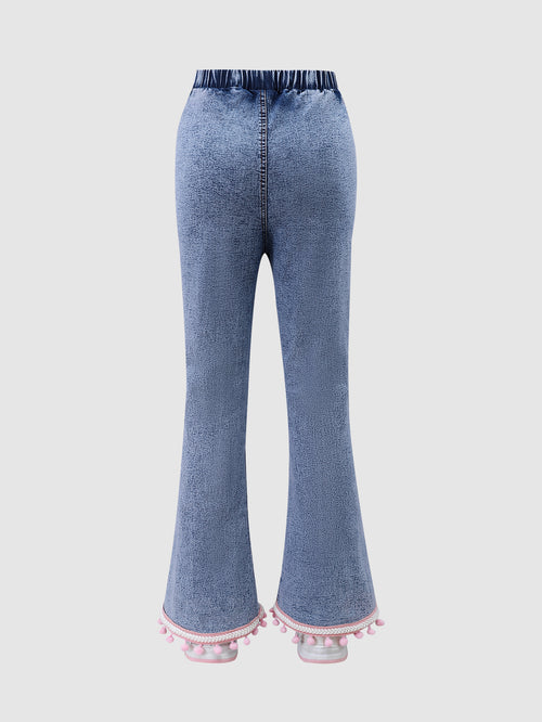 Sweet & Cute Autumn Girls' Jeans, Ages 3-11 | Color: Blue | Image 3