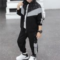 Modern Chic All-Season Casual Sporty Spring 2-Piece Boys' Pants Suit, Ages 3-13 | Color: Black | Image 1
