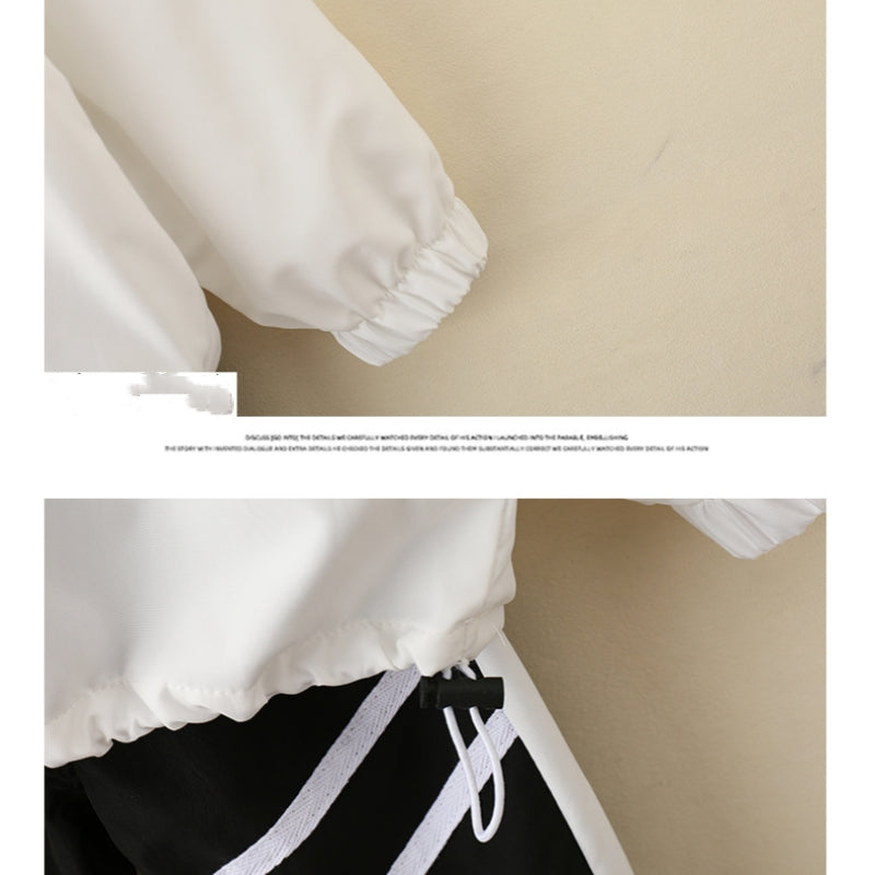 Modern Chic All-Season Casual Sporty Autumn 2-Piece Boys' Pants Suit, Ages 3-11 | Color: White | Image 2