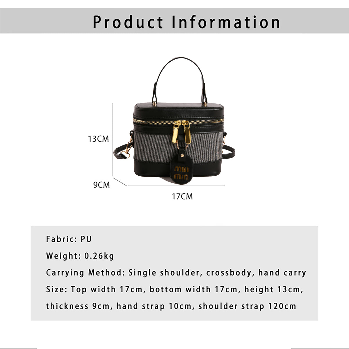 Modern Chic All-Season PU/Artificial Leather/Microfiber Leather Women's Crossbody Bags Bucket Bags | Color: Black | Image 1