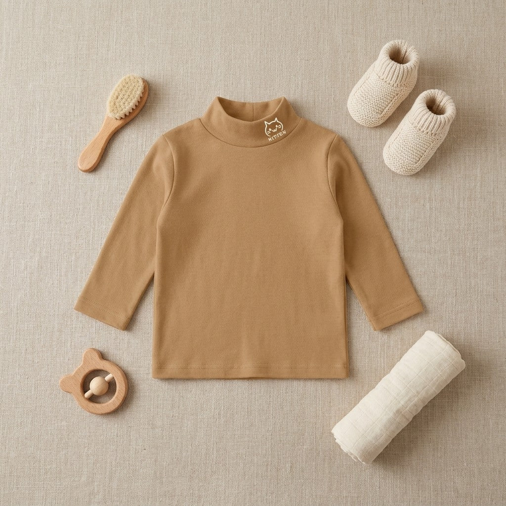 Minimalist Winter Unisex Kids' T-Shirt, Ages 3-14 | Color: Coffee | Image 1