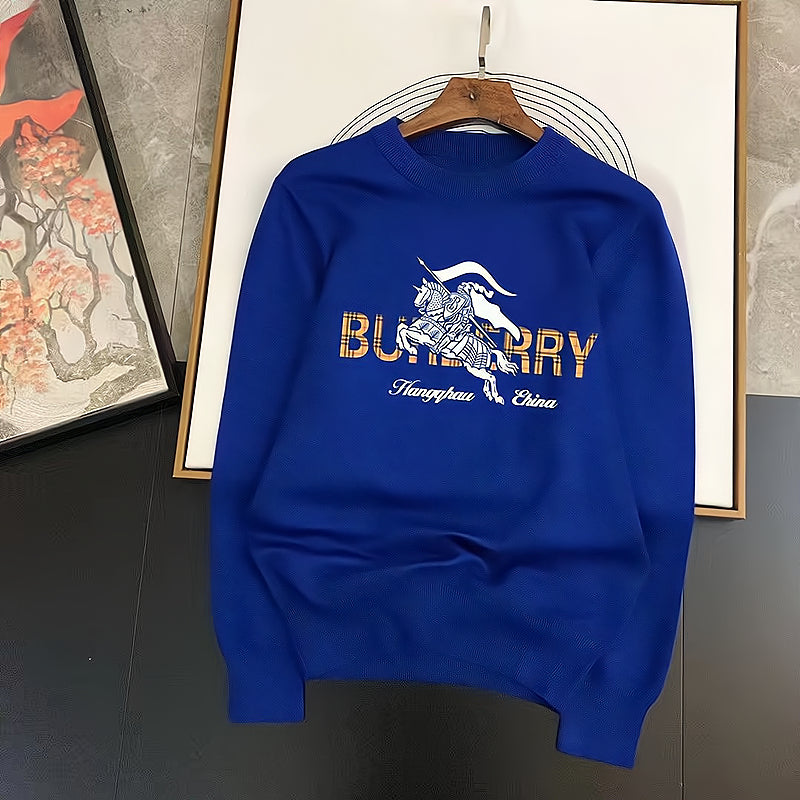 Modern Chic All-Season Minimalist Autumn Boys' Sweatshirt, Ages 2-13 | Color: Deep Blue | Image 1