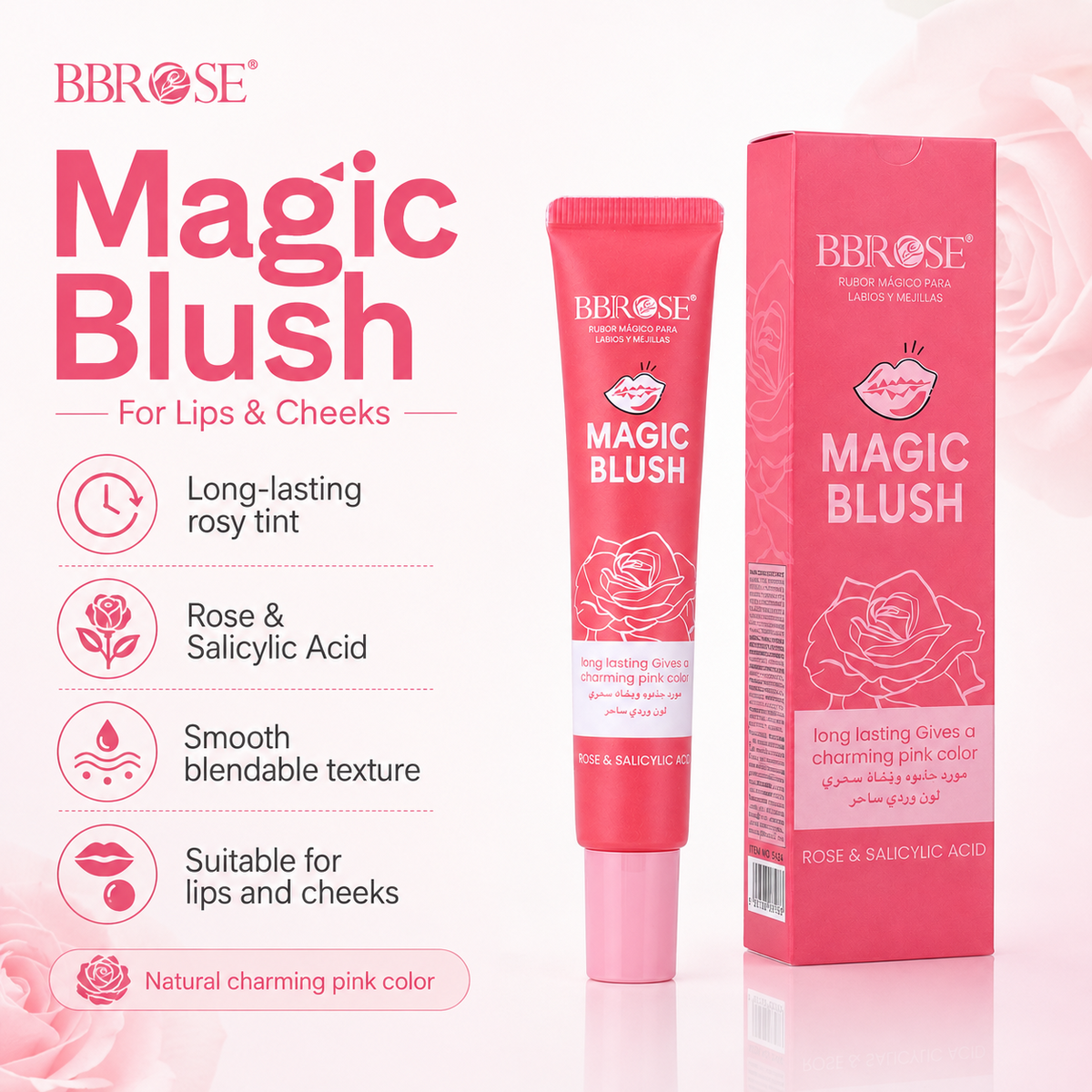 Magic Blush with Rose & Salicylic Acid – Long-Lasting Lip and Cheek Tint