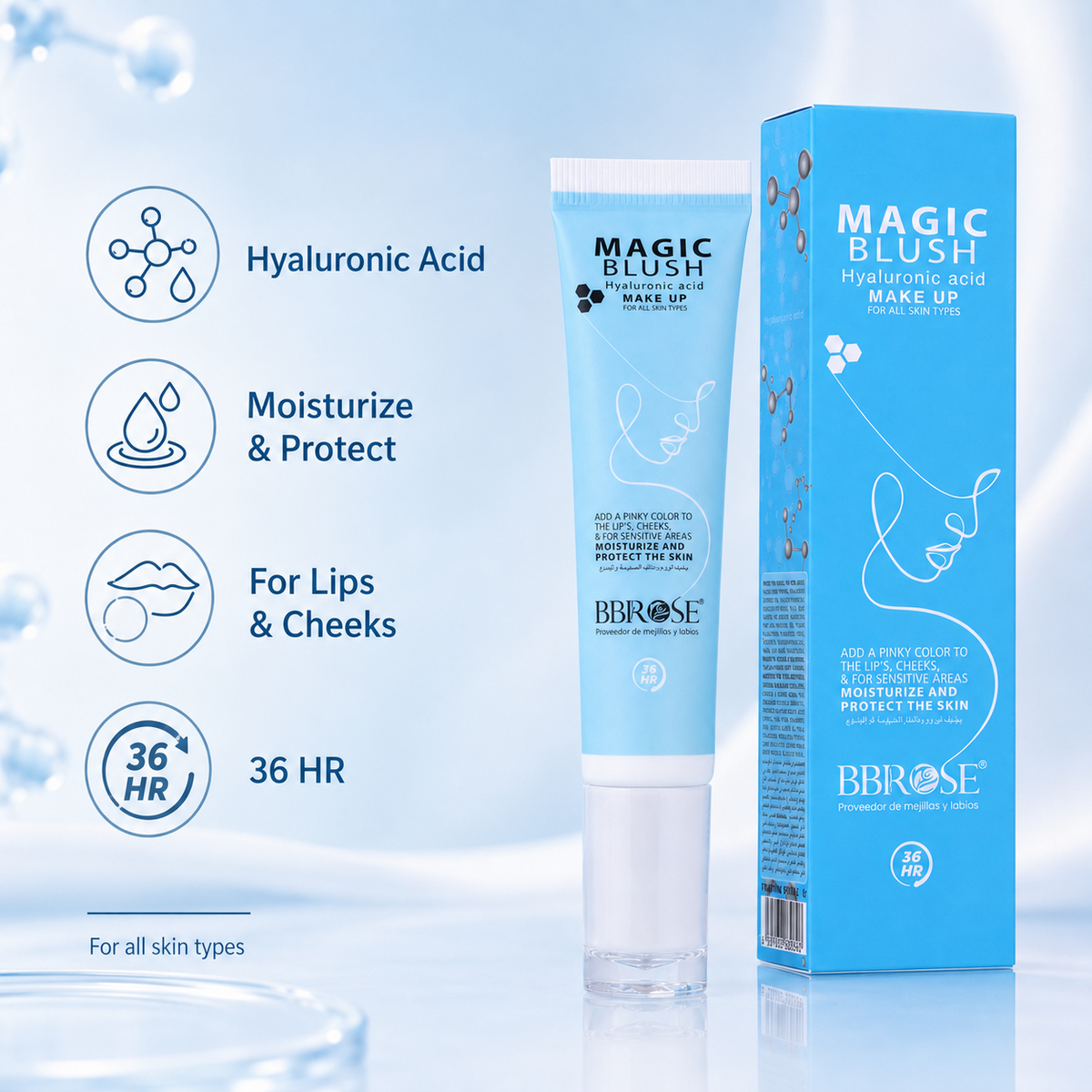 Hyaluronic Acid Magic Blush 30ml – Hydrating Liquid Blush for Cheeks & Lips, Long-Lasting & Buildable Coverage, Vegan, Sweat-Proof & Cruelty-Free