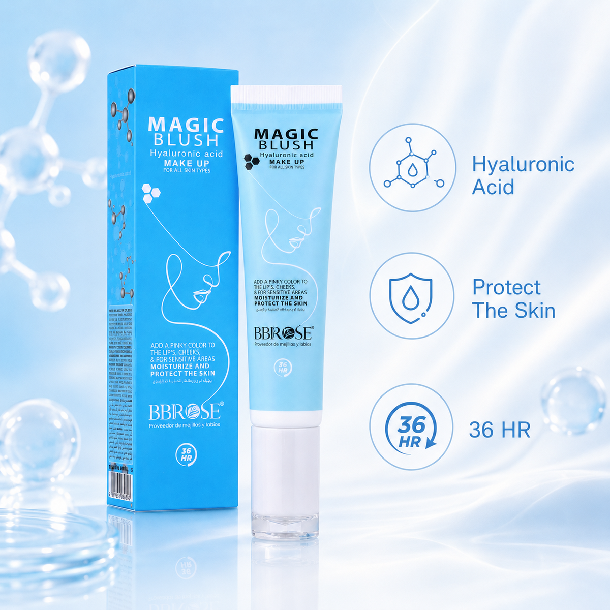 Hyaluronic Acid Magic Blush 30ml – Hydrating Liquid Blush for Cheeks & Lips, Long-Lasting & Buildable Coverage, Vegan, Sweat-Proof & Cruelty-Free