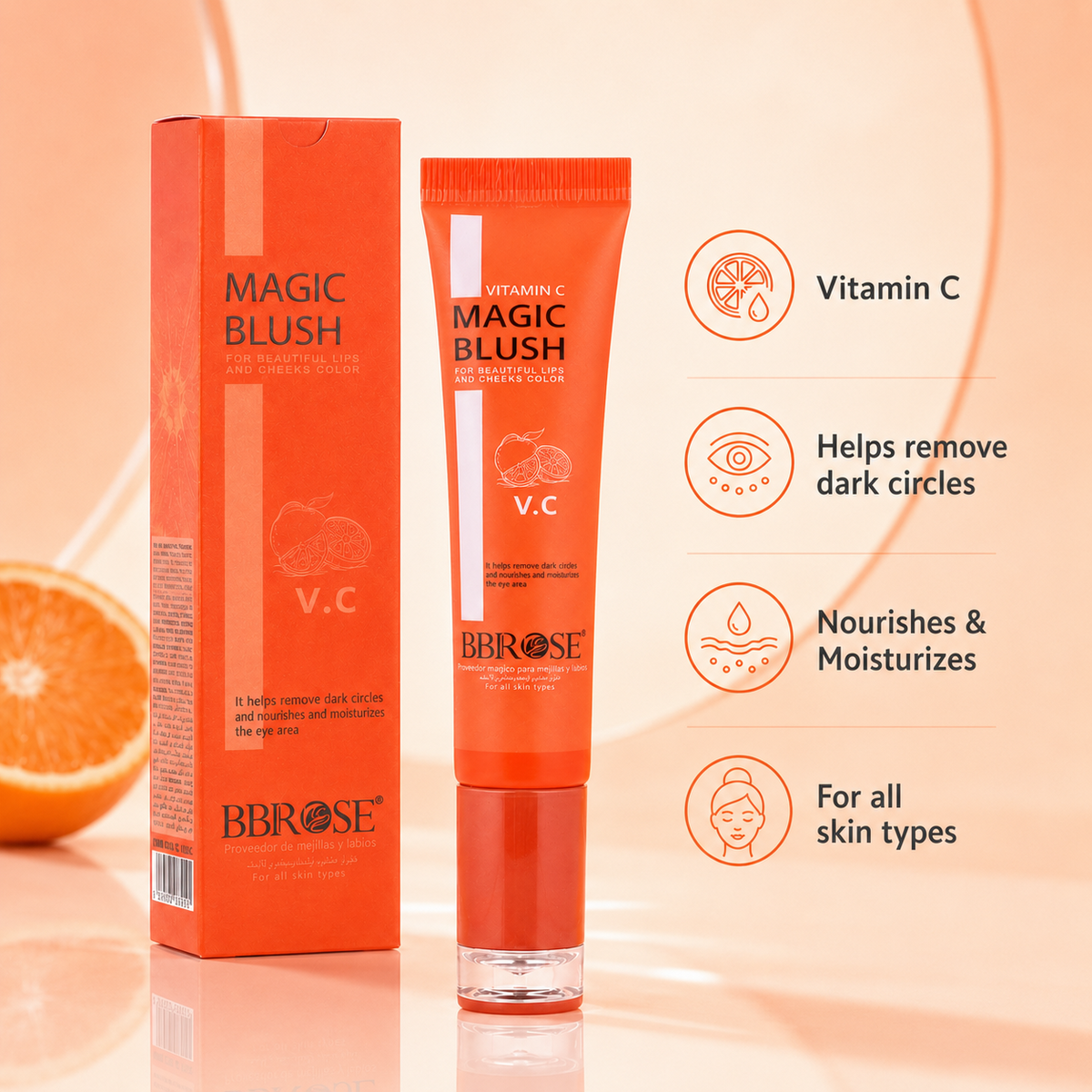 BBROSE Vitamin C Magic Blush – Lip & Cheek Color for All Skin Types