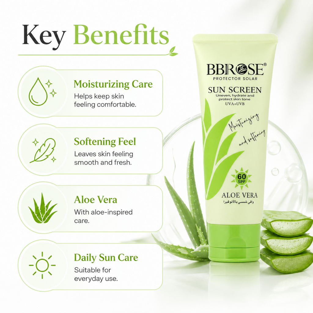 Aloe Vera Sunscreen SPF 60 UVA + UVB Moisturizing Sun Protection