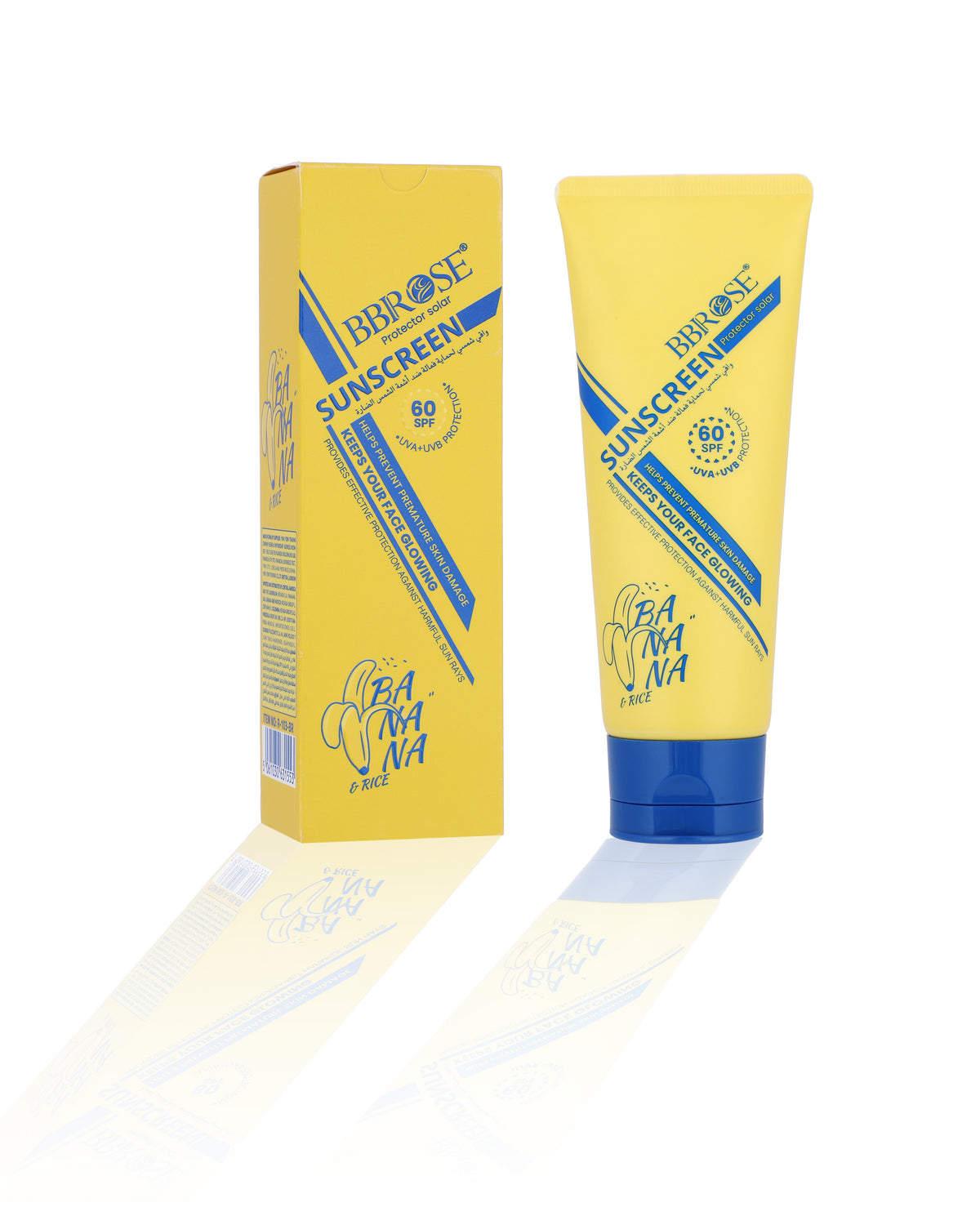 Sunscreen Cream with Banana & Rice – SPF 60 UVA/UVB Protection & Brightening Moisturizer 100 ML