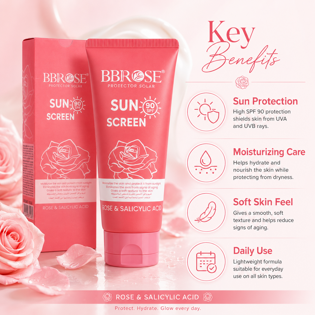 Rose & Salicylic Acid Sunscreen SPF 90 – Moisturizing High-Protection Sun Care