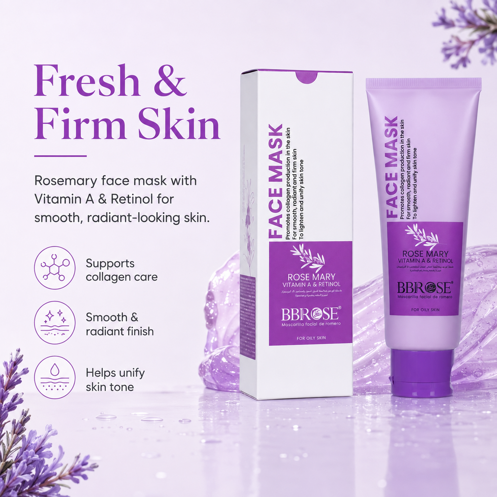 Rosemary Vitamin A & Retinol Face Mask (120ml) | Boosts Collagen Production for Smooth, Radiant & Firm Skin | Lightens & Evens Skin Tone