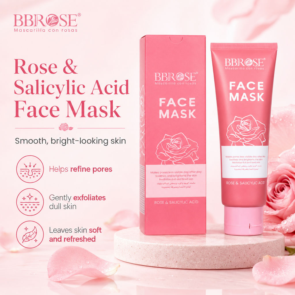 Rose & Salicylic Acid Face Mask – Pore-Refining, Soothing and Brightening Facial Mask